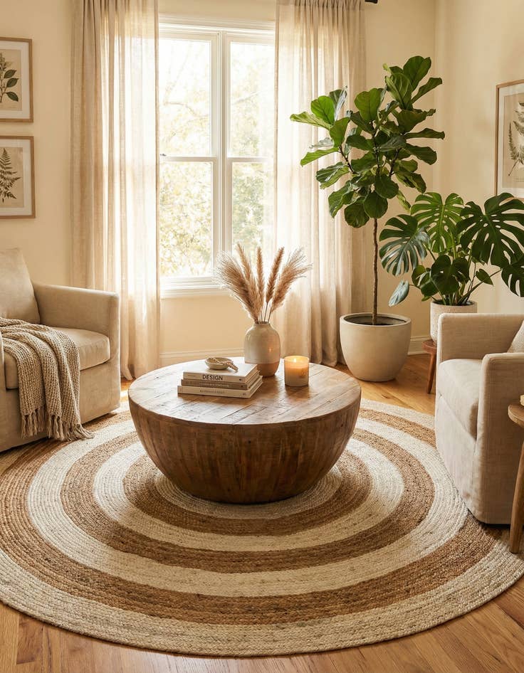 Detail image of 8' x 8' Handmade Braided Jute Round Rug