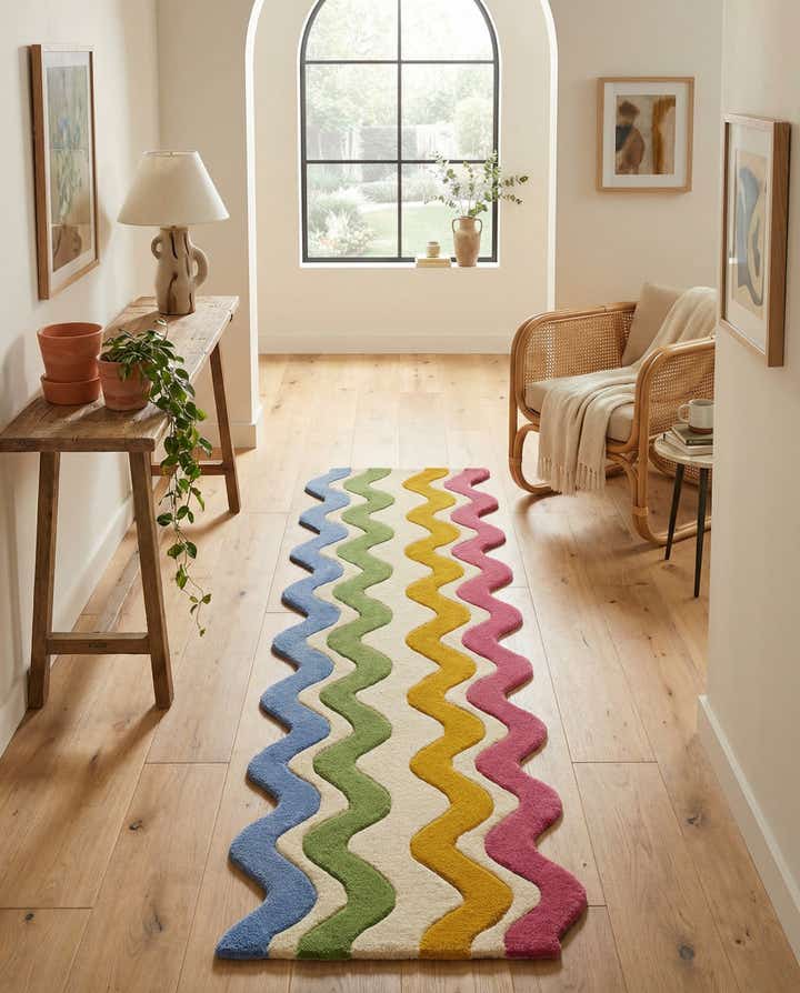 2' x 6' Happy Rugs Wavy Wool Runner