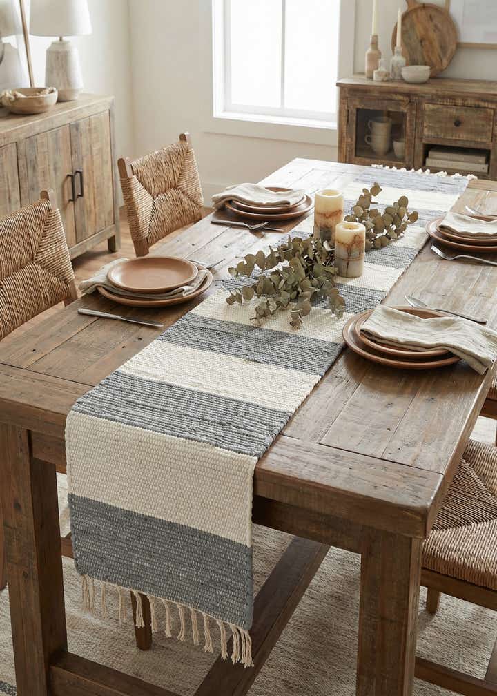 1' 2 x 8' Hand Woven Chindi Rag Table Runner Rug