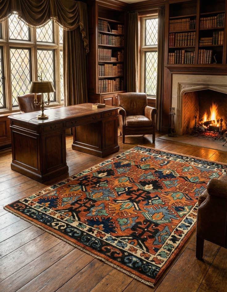 Detail image of 5' 4 x 7' Hand Knotted Oushak Wool Rug