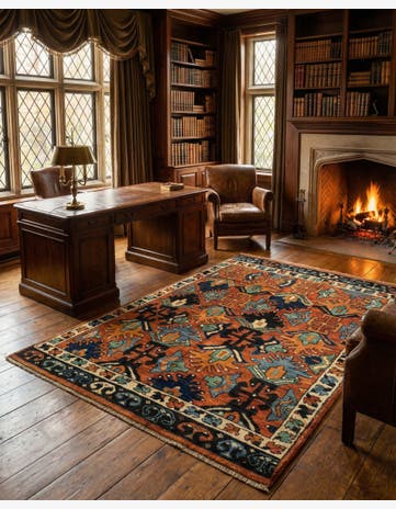 5' 4 x 7' Hand Knotted Oushak Wool Rug