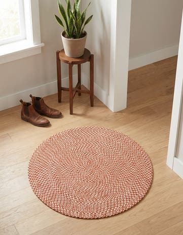 3' 1 x 3' 1 Handmade Tweed Braided Jute Round Rug