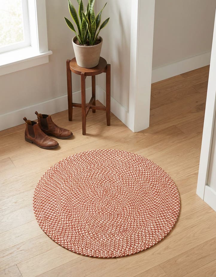 3' 1 x 3' 1 Handmade Tweed Braided Jute Roun...