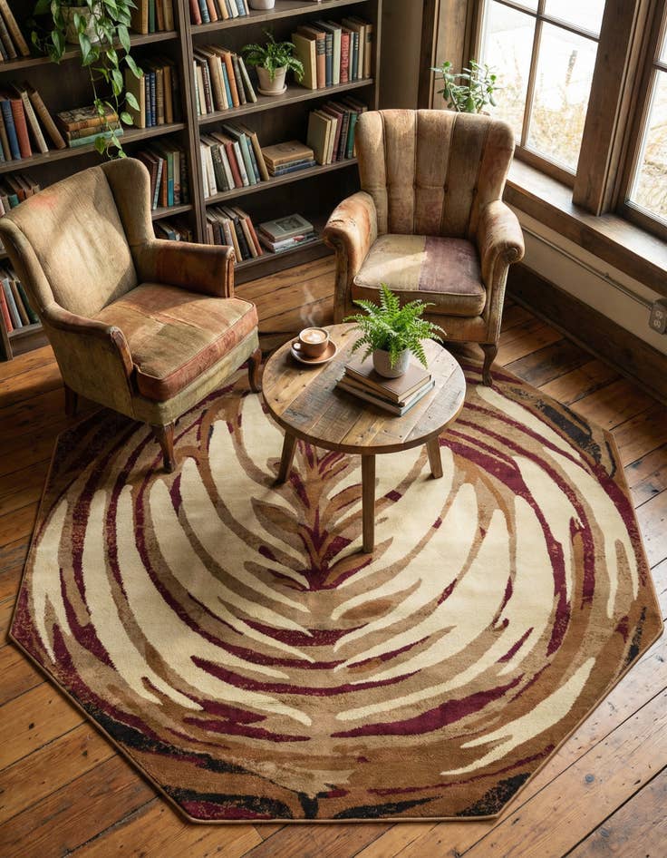 Detail image of  7' x 7' Cafe Octagon Rug
