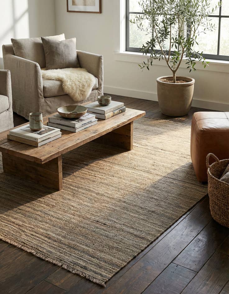 Detail image of 4' x 6' 1 Hand Woven Kilim Modern Wool Rug