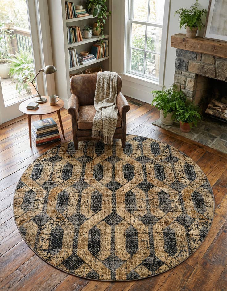 Detail image of 7' 10 x 7' 10 Saturn Round Rug