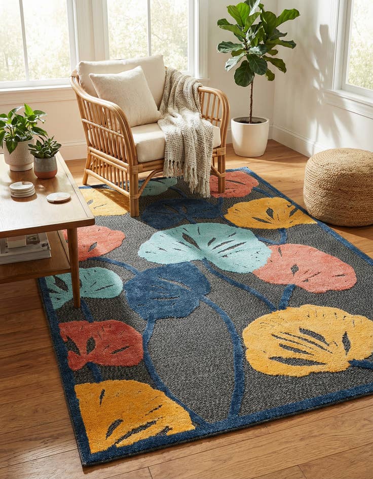 Detail image of 5' 3 x 8'  Washable Belize Indoor / Outdoor Rug
