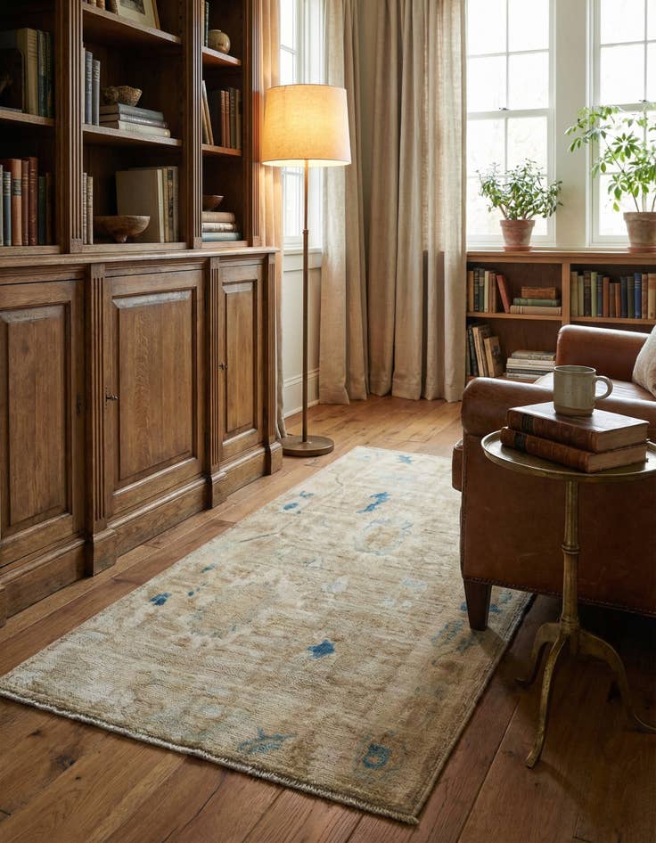 Detail image of 2' 11 x 5' 1 Hand Knotted Oushak Wool Rug