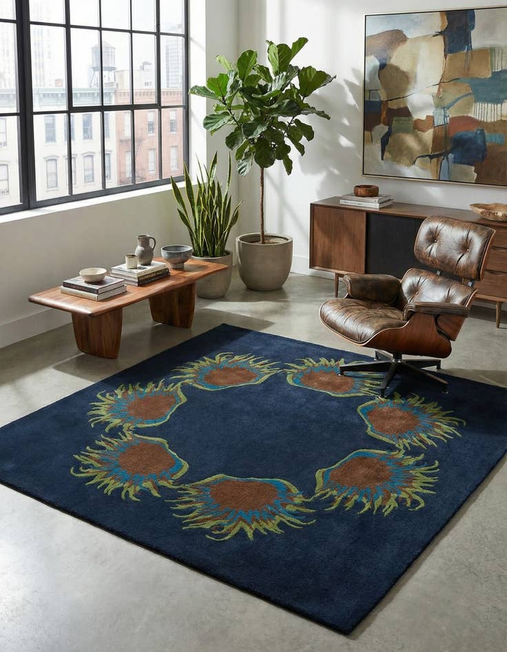 Detail image of 7' 7 x 7' 7 Luna Wool Square Rug