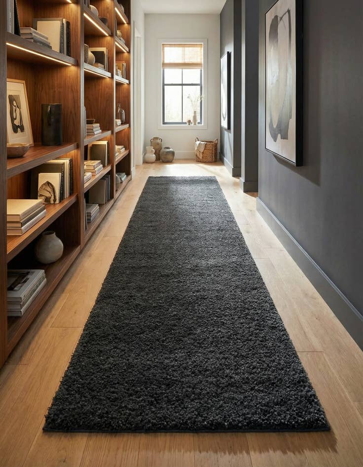 Detail image of 2' 2 x 13' Solid Frieze Runner Rug