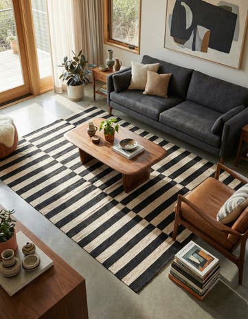 4' 9 x 6' 3 Hand Woven Kilim Modern Wool Rug