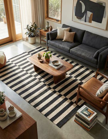 4' 9 x 6' 3 Hand Woven Kilim Modern Wool Rug