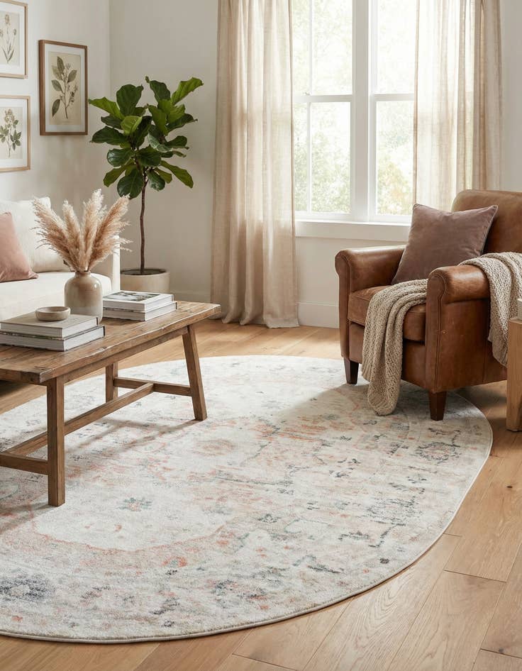 Detail image of 6' x 9' Madeline Vintage Oval Rug