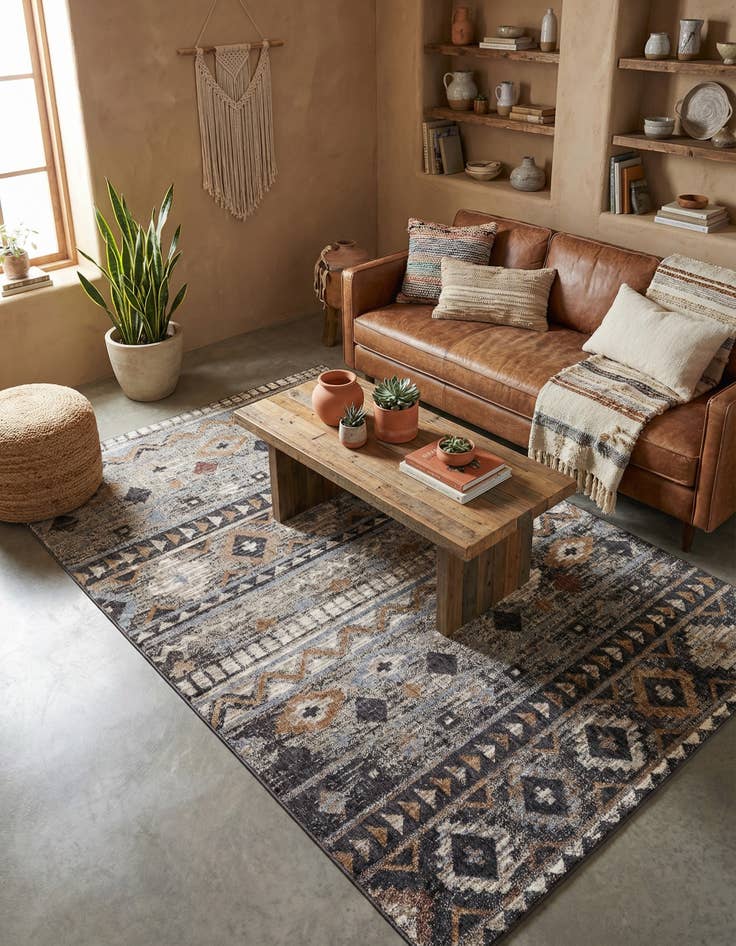 Detail image of 5' 3 x 8' Eco Southwestern Rug