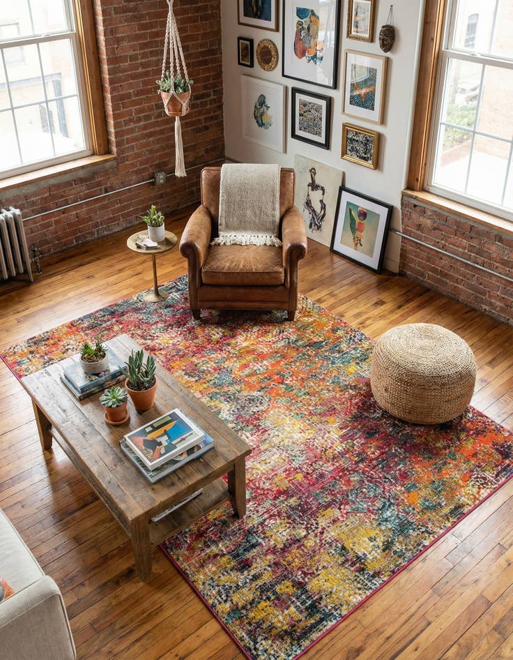 Detail image of 4' x 6'  Washable Vivid Rug