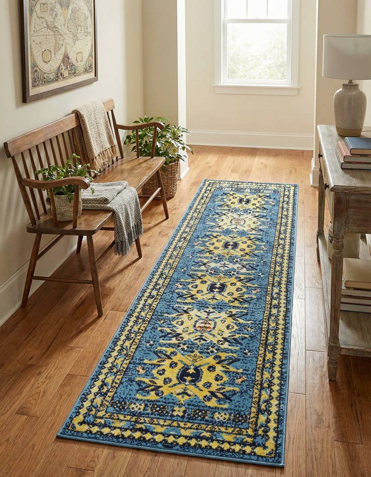 Detail image of 2' x 8' 2 Heriz Design Runner Rug