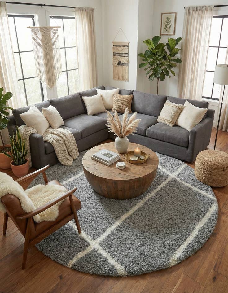 Detail image of 10' x 10' Infinity Shag Round Rug