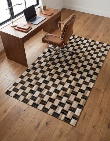 2' 11 x 4' 11 Cowhide - Patchwork Rug