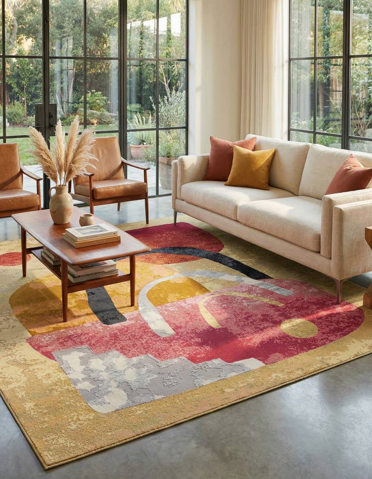 Detail image of 10' x 10' Easy-Clean Modern Indoor / Outdoor Square Rug
