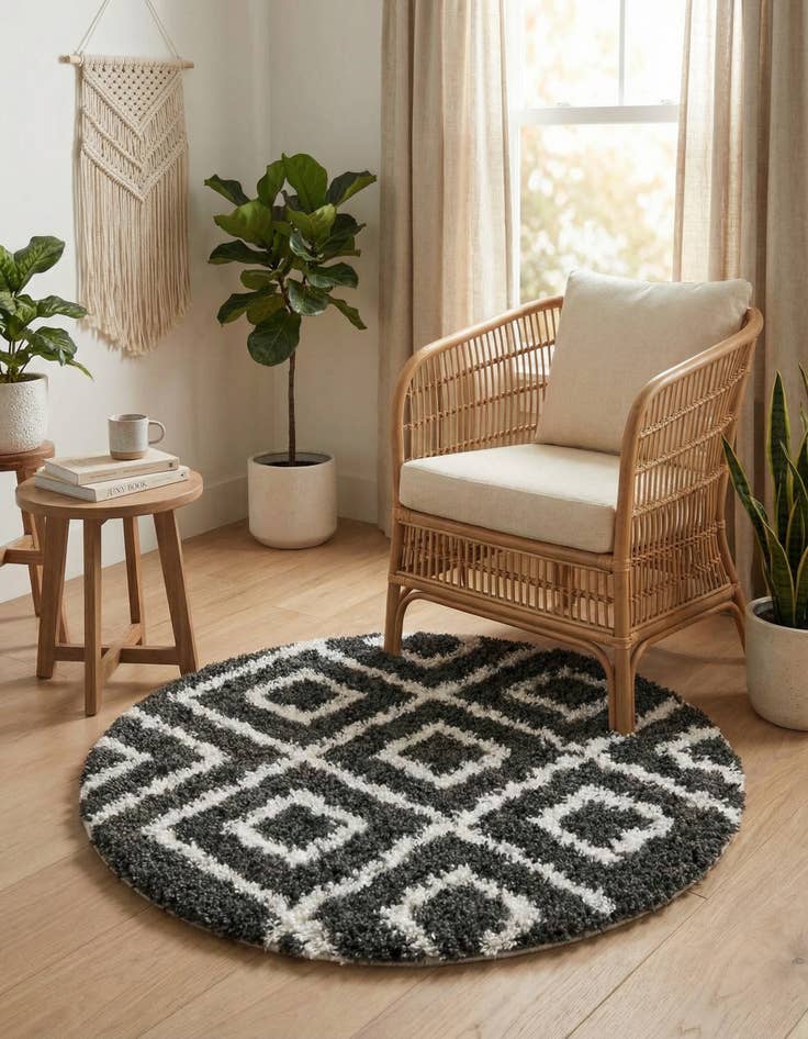 Detail image of 3' 3 x 3' 3 Lagom Shag Round Rug