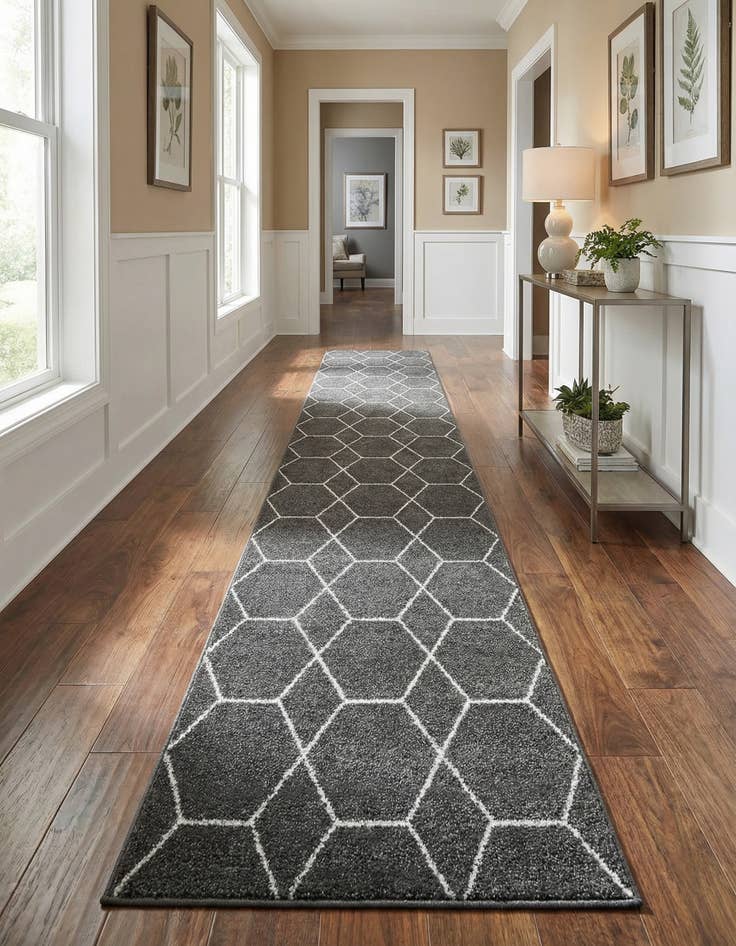 Detail image of 2' 7 x 12' Trellis Frieze Runner Rug