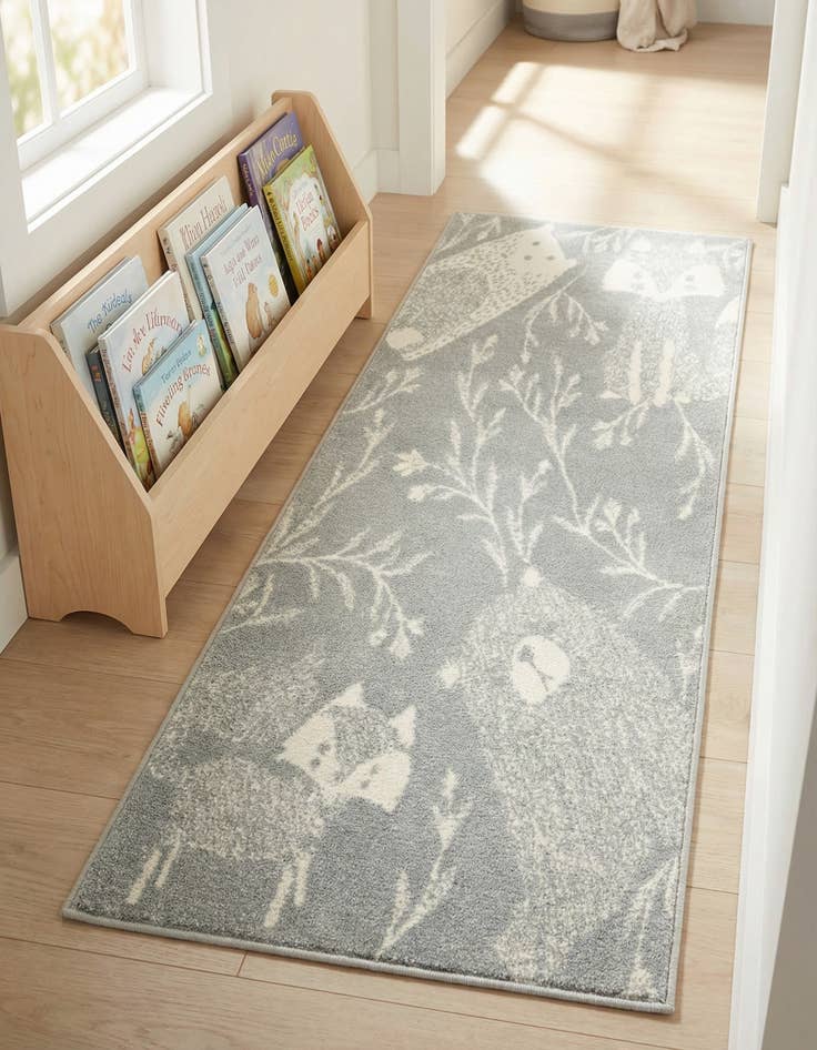 Detail image of 2' 2 x 6' 1 Animals Whimsy Kids Runner Rug