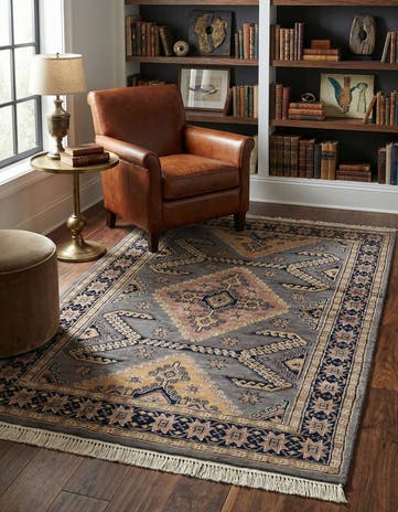 4' 2 x 6' 11 Hand Knotted Bokhara Oriental Rug