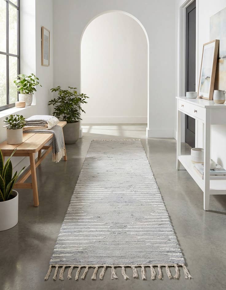 Detail image of 2' x 8'  Hand Woven Chindi Cotton Runner Rug