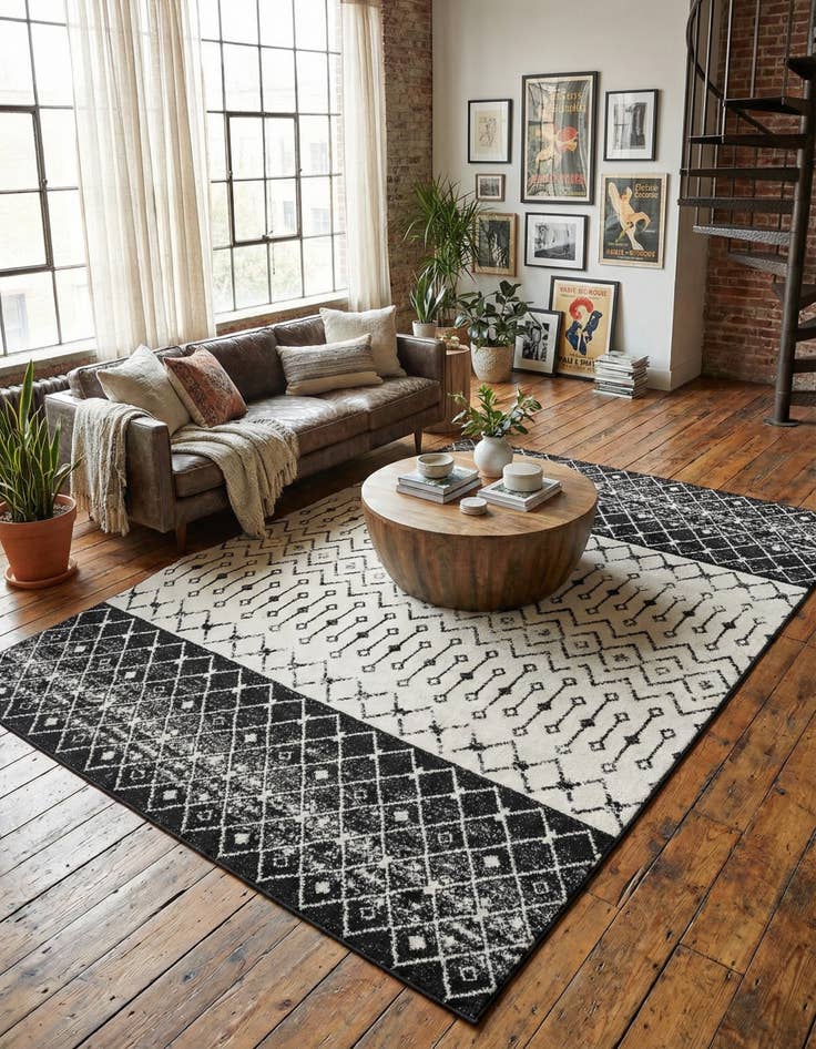 Detail image of 9' x 12' Moroccan Trellis Rug