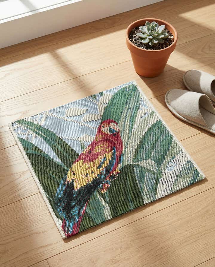 1' 4 x 1' 4 Easy-Clean Botanical Indoor / Outdoor Sample Rug
