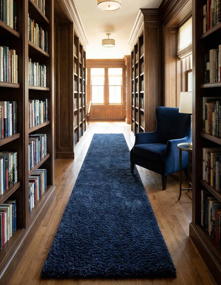 Detail image of 2' 7 x 12' Solid Shag Runner Rug