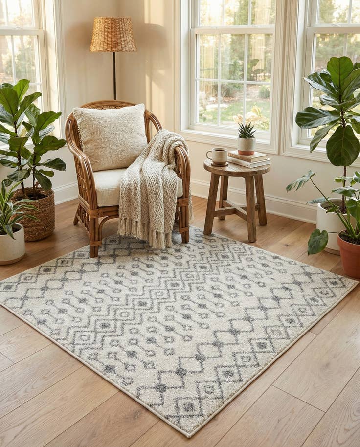 Detail image of 4' x 4' Moroccan Trellis Square Rug