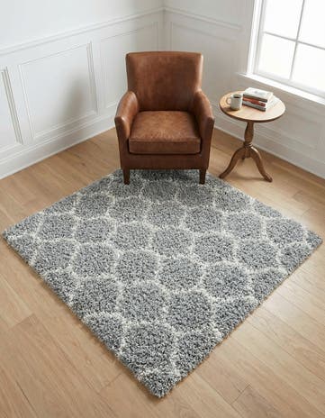 4' x 4' Lattice Shag Square Rug