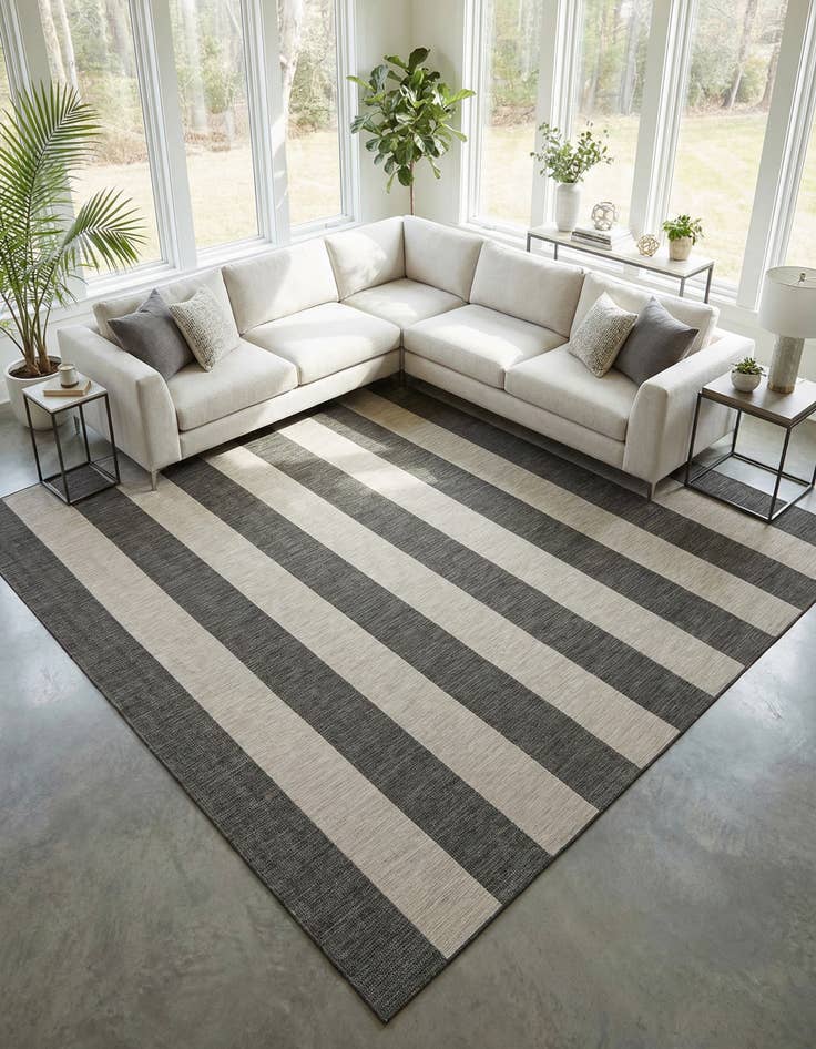 Detail image of 13' x 13' Washable Ribbon Indoor / Outdoor Square Rug