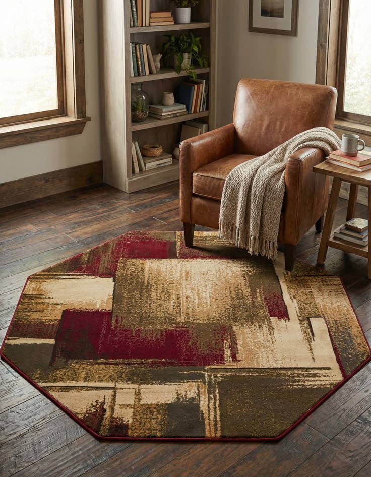 Detail image of 6' x 6' Coffee Shop Octagon Rug
