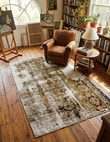 3' 9 x 5' 5 Hand Knotted Ultra Vintage Persian Wool Rug