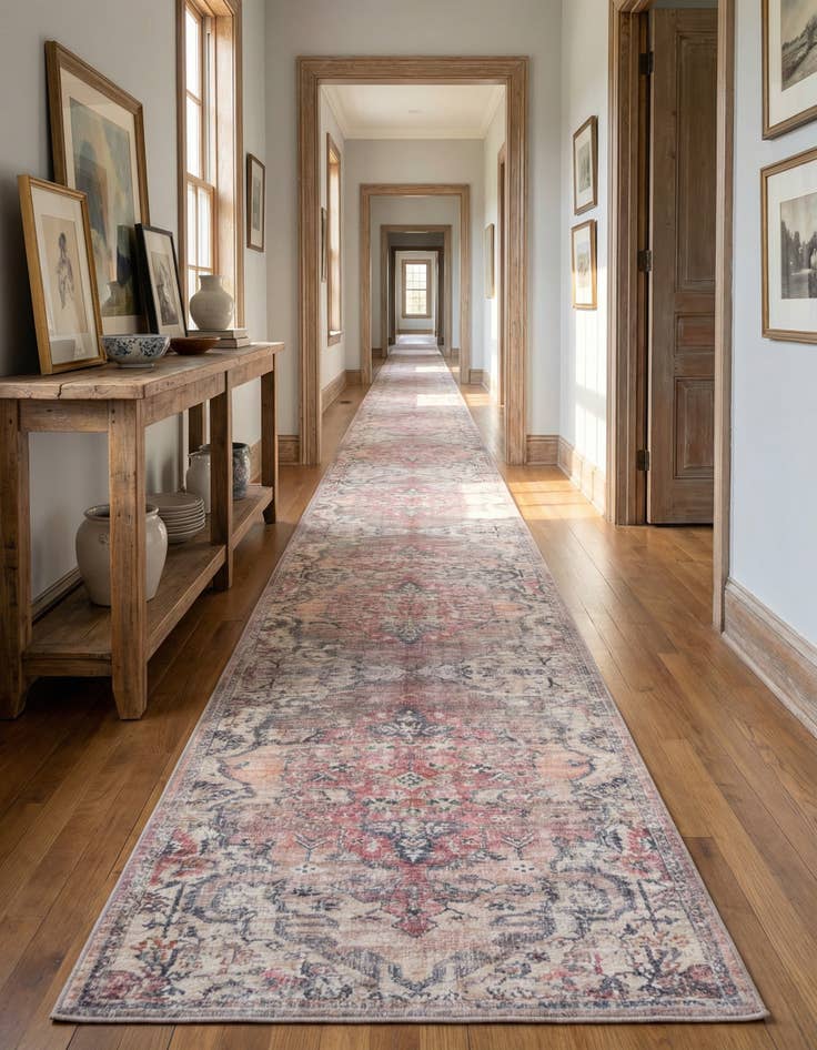 Detail image of 2' 7 x 16' 5 Washable Nostalgia Runner Rug