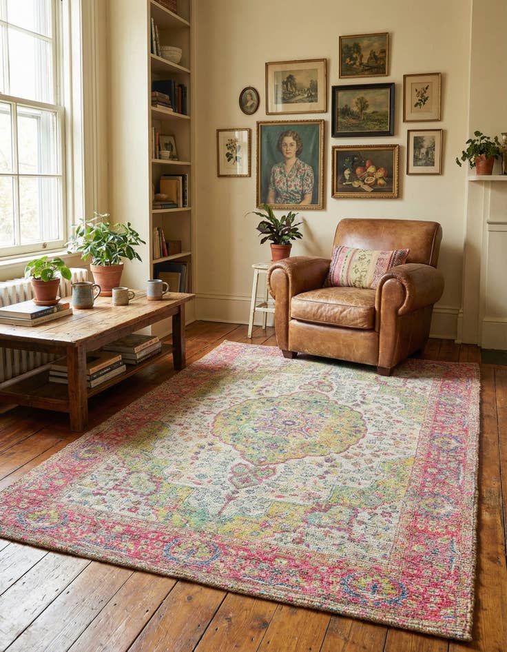 Detail image of 5' 3 x 8' Hand Woven Chenille Jute Rug