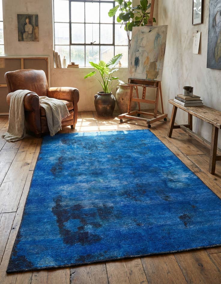 Detail image of 3' 7 x 6' Hand Knotted Ultra Vintage Persian Wool Rug