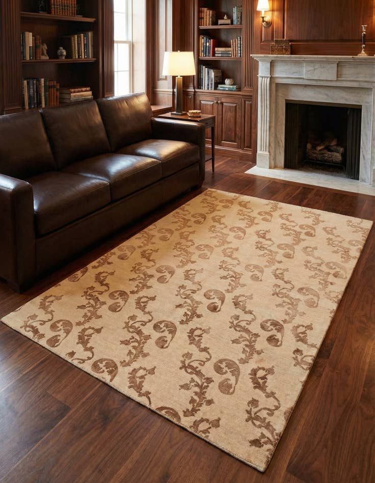 Detail image of 5' 3 x 7' 11 Hand Knotted Isfahan Persian Rug