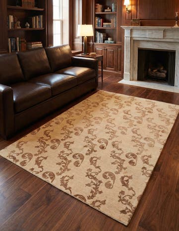 5' 3 x 7' 11 Hand Knotted Isfahan Persian Rug