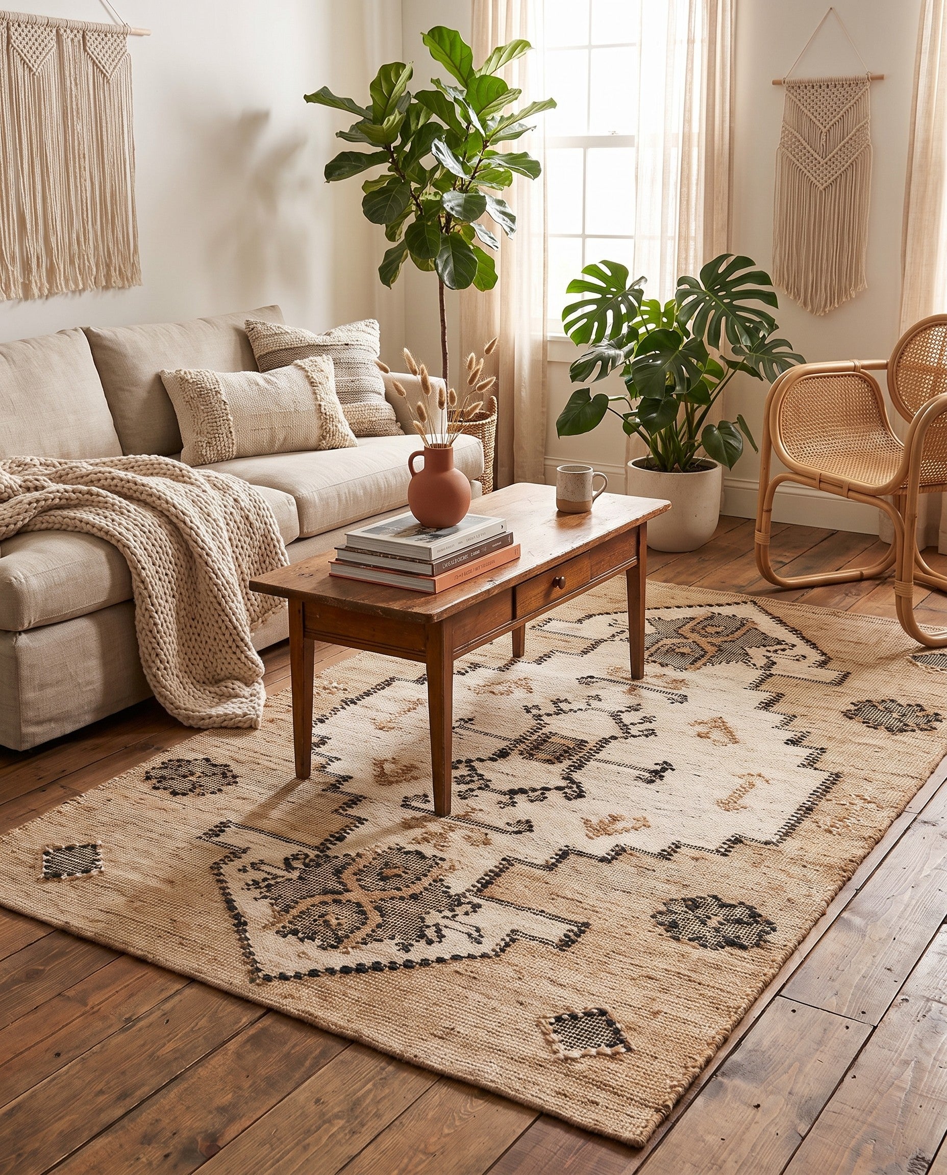 4' 1 x 6' 1 Hand Woven Kala Handwoven Jute Rug