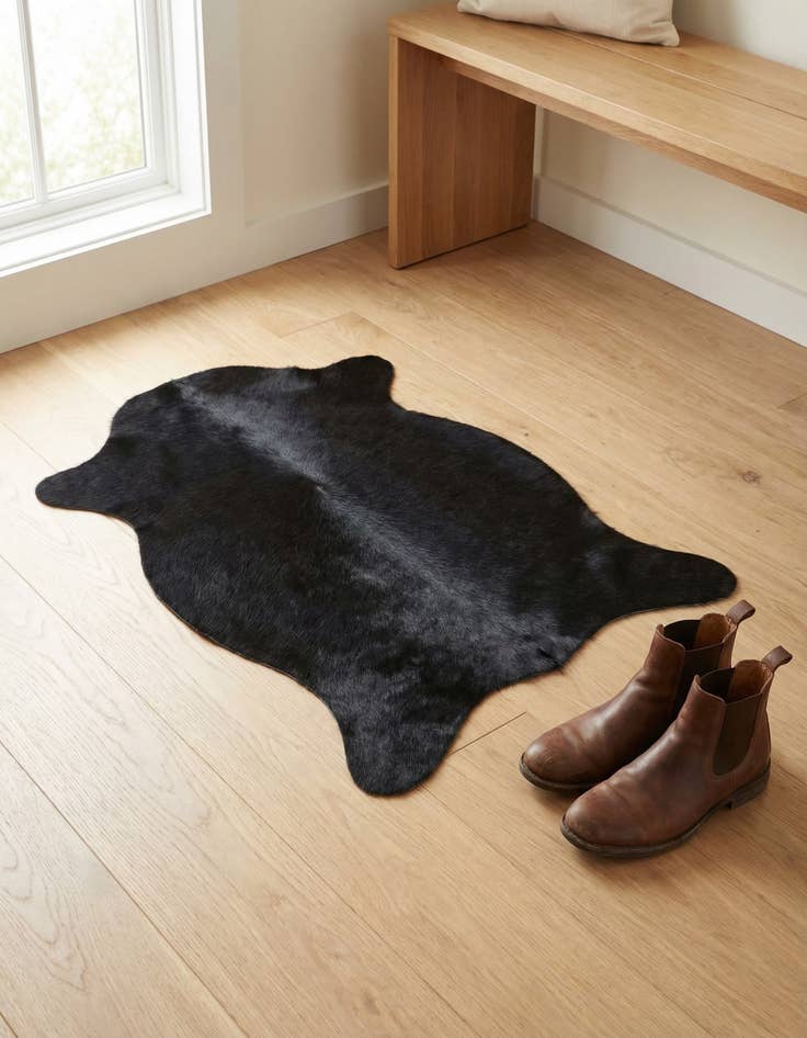 Detail image of 1' 8 x 2' 6 Cowhide Leather Rug