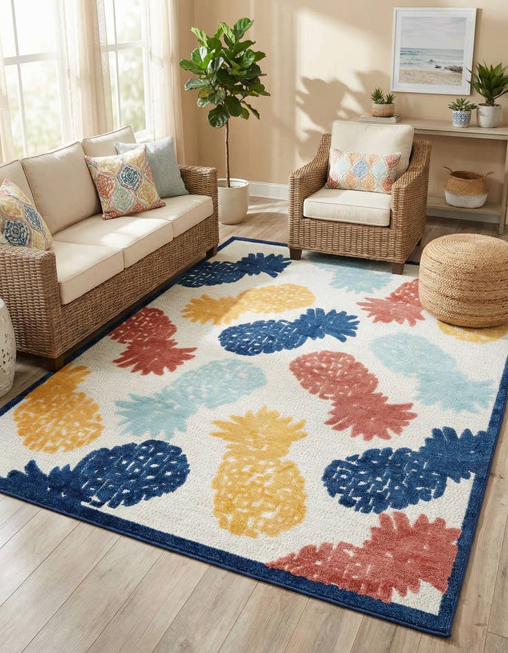 Detail image of 7' x 10'  Washable Belize Indoor / Outdoor Rug