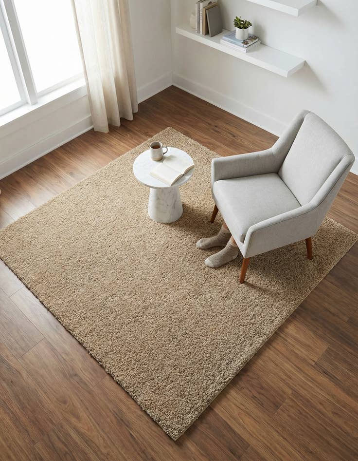 Detail image of 5' x 5' Soft Solid Shag Square Rug