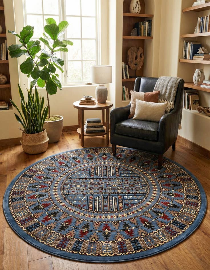 Detail image of 7' 10 x 7' 10 Bokhara Round Rug