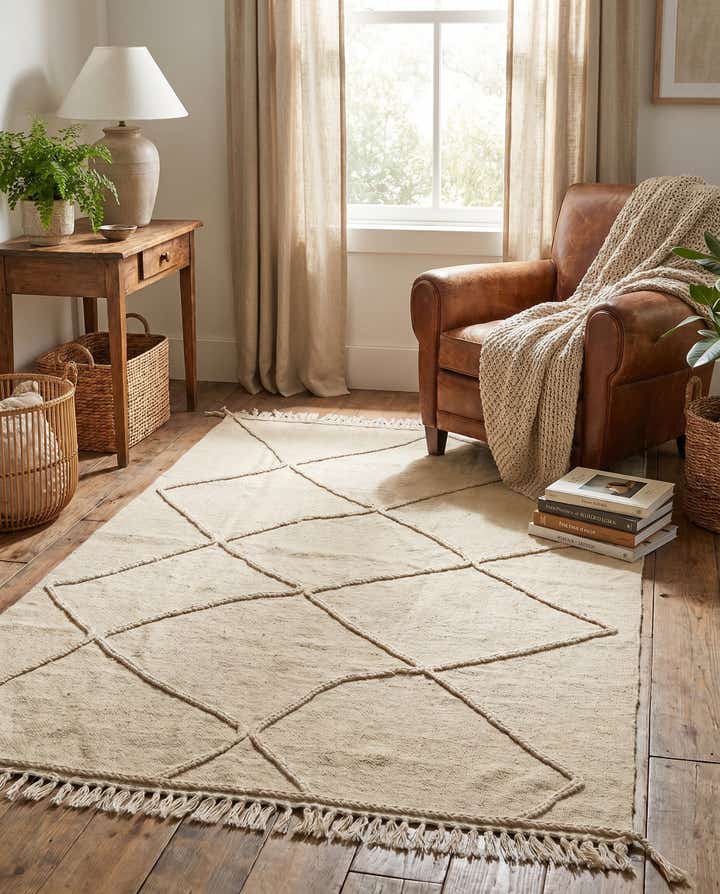 4' 1 x 6' 1 Hand Knotted Moroccan Wool Rug