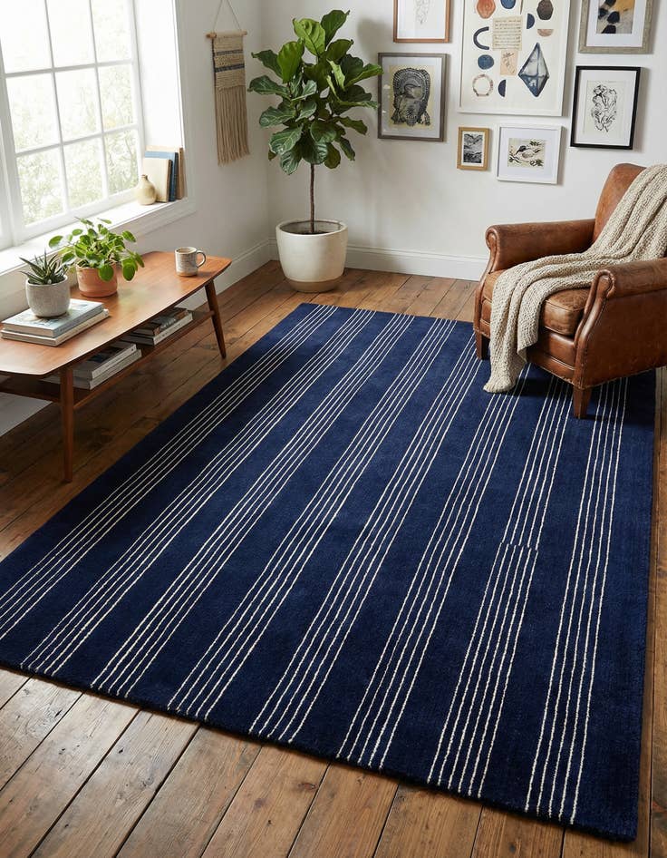 Detail image of 4' 1 x 6' 1 Jill Zarin Striped Wool Rug