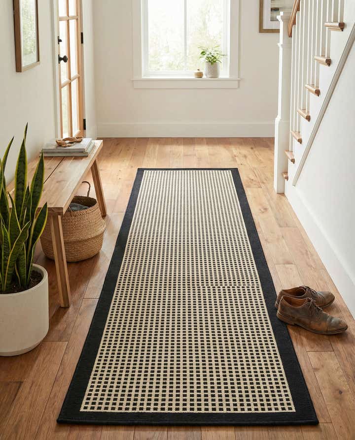 2' x 8' Easy-Clean Border Indoor / Outdoor Runner Rug