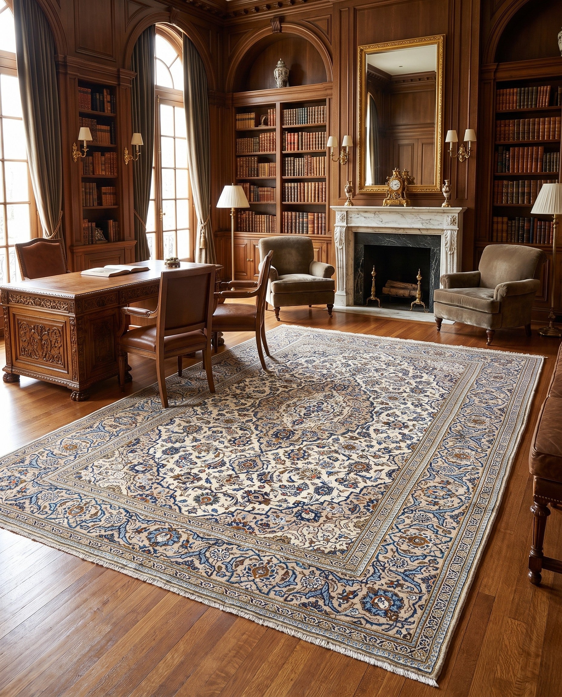 8' x 11' 6 Kashan Wool Rug